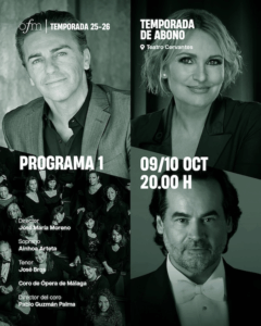 AINHOA ARTETA Y JOSÉ BROS, JUNTOS EN UNA GALA LÍRICA CON LA FILARMÓNICA DE MÁLAGA